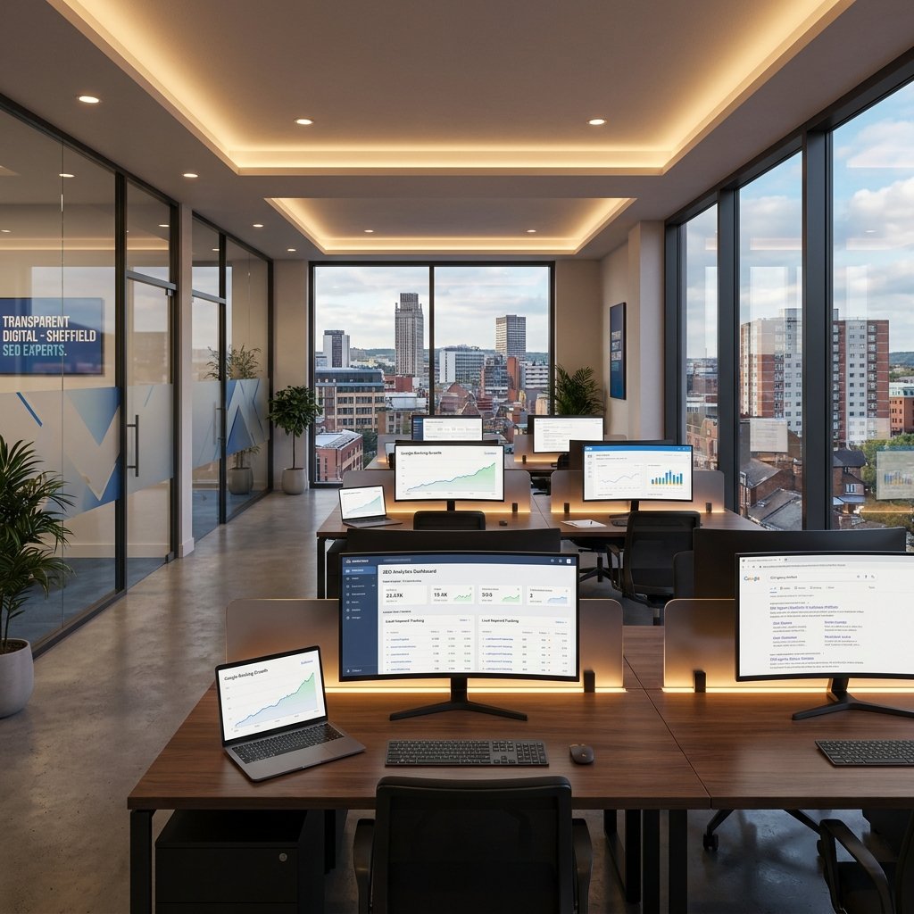 SEO agency workspace Sheffield city