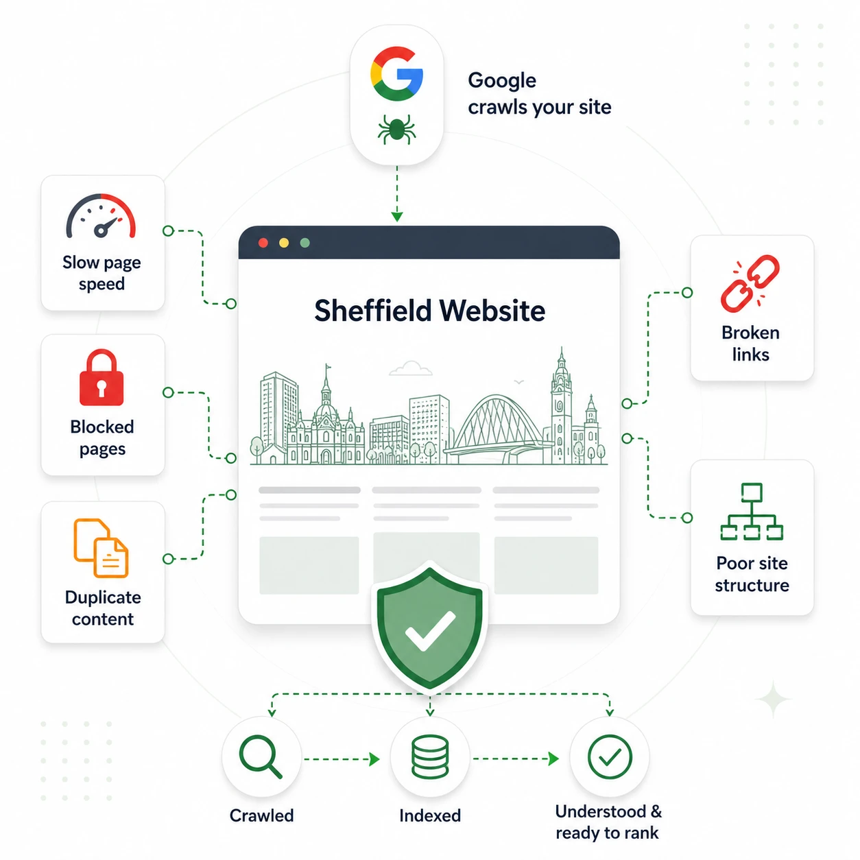 Technical SEO foundation for Sheffield websites