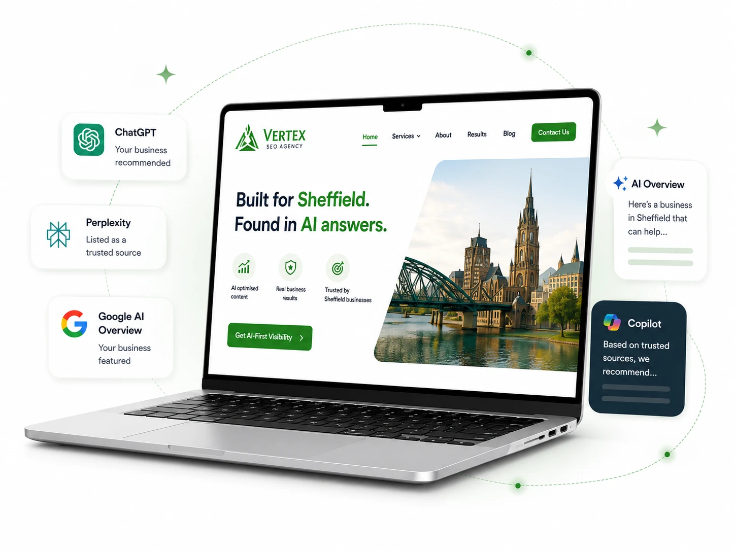 AI SEO visual for Sheffield businesses